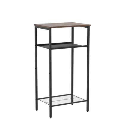 Hoctieon 3 Tier End Table, Telephone Table, Tall Side Table with Storage, Small Nightstand for Small Spaces, Metal Frame, For Living Room, Bedroom