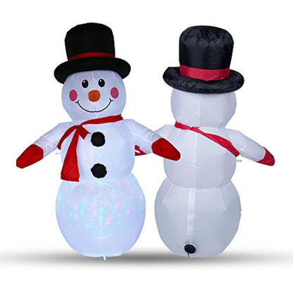 Uten Inflatable Snowman Christmas Decoration Outdoor Indoor with Rotating LED Light Up Home Garden Lawn Yard Party 4Ft
