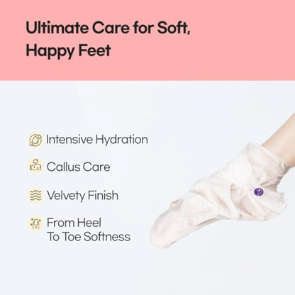 Epielle Moisturizing Foot Masks, 6 Pairs Socks for Dry Feet & Cracked Heels, Relieve and Soften Skin with Sunflower Seed Oil + Avocado Oil + Vitamin E, Korean Skin Care, Foot Spa Gifts for Women