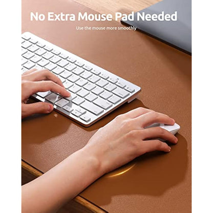 YSAGi Leather Desk Mat, Large Mouse Mat, Non-Slip Desk Pad, Waterproof PU Leather Table Protector Writing Pad for Office and Home (60 x 35 cm, Brown)
