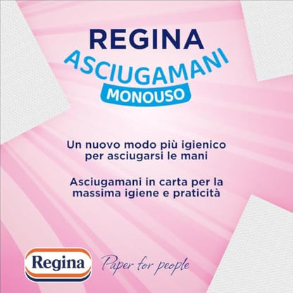 Regina Disposable Towels – Pack of 100 Services, Disposable Towels Practical and Hygienic, 100% FSC Cellulose, Biodegradable, Dispenser Pack