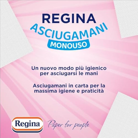 Regina Disposable Towels – Pack of 100 Services, Disposable Towels Practical and Hygienic, 100% FSC Cellulose, Biodegradable, Dispenser Pack