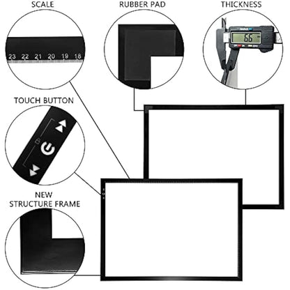 HSK A2 Artist tracing Light Box Copy Table,12V2A Adapter Power Dimmerable 5000 Lux Lock Button Artcraft Light Pad for Tatto Drawing, Sketching, Animation,Diamond Painting