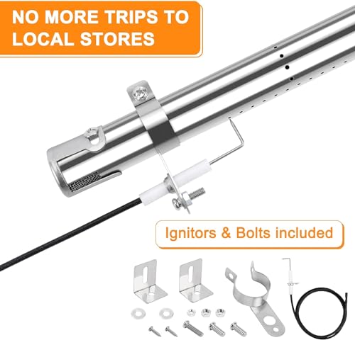GFTIME Universal Adjustable Burner & Heat Plate Kit for Charbroil, Outback, CosmoGrill, Stainless Steel Replacement Gas Grill Parts Kit for