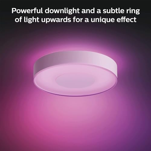 Philips Hue Infuse White and Colour Ambiance Smart Ceiling Light [Large - White] with Bluetooth, Living Room Light Works with Alexa, Google Assistant and Apple Homekit, Smart Ceiling Lamp