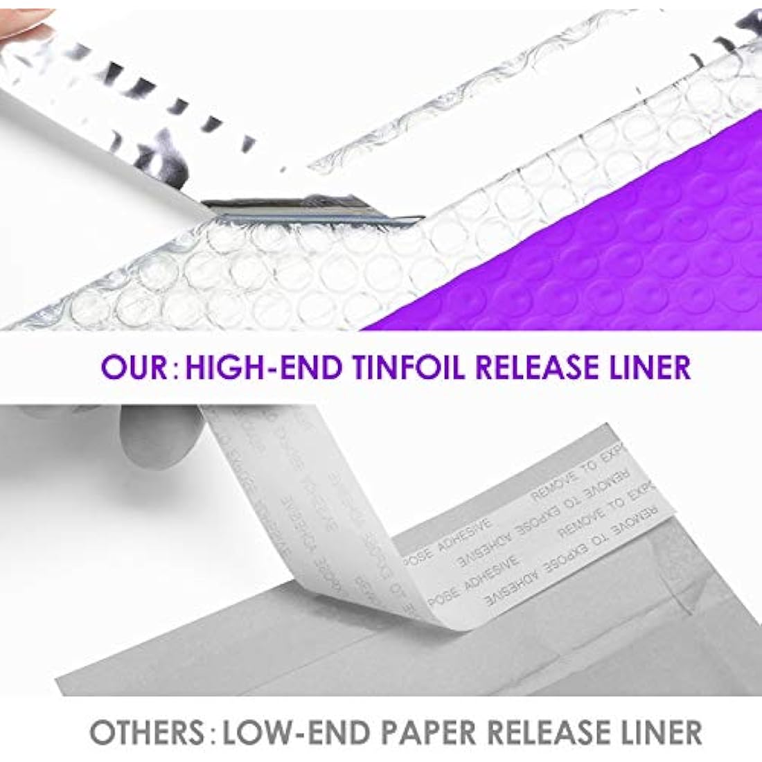Switory 15.3x22.9 50Pcs Poly Bubble Mailers Set for CDs & Jewelries & Cosmetics, Self Seal Padded Envelopes Bulk with Bubble Lined Wrap- Purple