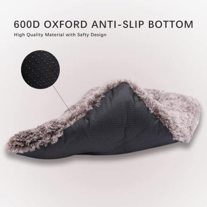 Jaspuriea Small Dog Bed Washable Dog Crate Mattress Calming Fluffy Anti Anxiety Dog Beds Deluxe Plush Dog Mat with Anti-Slip Bottom, Brown,60x45x6cm