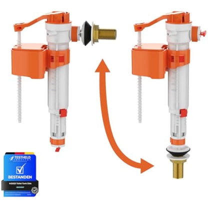 Ibergrif M20521 Toilet Cistern Bottom Side Fill Valve Adjustable Telescopic Urinal Flush Valves Parts M13-17 (3/8") Plastic & Brass Multi Color