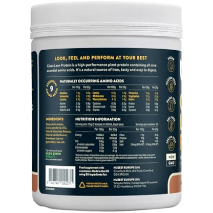Vegan Protein Powders by Nuzest - Clean Lean Protein - Rich Chocolate - Plant Based Pea Protein Shake - Low Calorie & Low Carb - Gluten Free - Dairy Free - 500g (20 Servings)