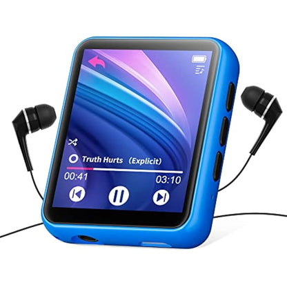 32GB MP3 Player with Bluetooth 5.0, Portable HiFi Lossless Sound MP3 Music Player and FM Radio, Voice Recorder, E-Book, Pedometer, 2.4 Inch Full Touch Screen Sports MP3 Player, Maximum Support 128GB