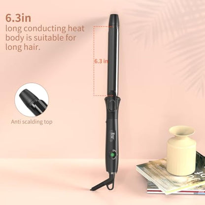 K&K Hair Curling Wand, 25mm Ceramic Titanium Barrel, Digital Display, 50-230°C, 60 Min Auto Shut Off (25mm)