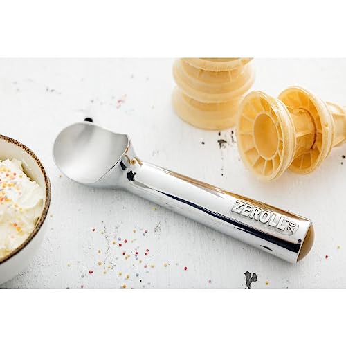 Zeroll Original Ice Cream Scoop, Size 20, Aluminium, Nonstick, 20 Portions per Litre, Gelato Frozen Yoghurt Sorbet, Heat Conductive Fluid Handle Easy Scoop Design, Colour Coded End: Gold | GD617