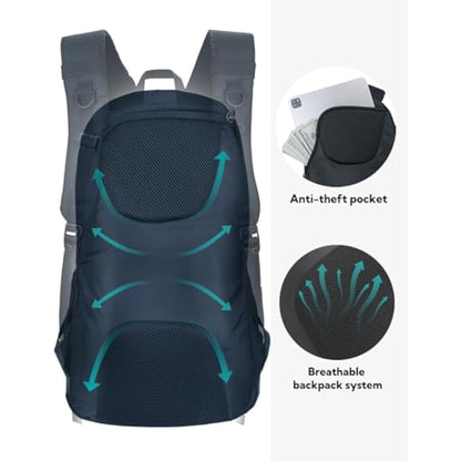 Waterfly 25L Hiking Backpack Daypack: Water Resistent Lightweight Rucksack with Rain Cover for Men Women Outdoor Camping Hiking Travel Daypack