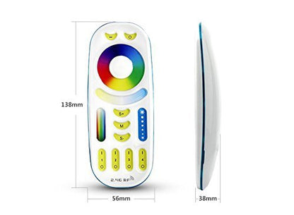 LIGHTEU, 4X 4W 12V MR16 GU5.3 RGB+CCT LED Spotlight Color Changing and CCT WW CW Temperature Adjustable, Original Mi-Light, Bulb with a 4-Zone Remote