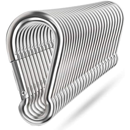 Spring Snap Hooks, 304 Stainless Steel Metal Clip Heavy Duty Rope Connector Small Snap Clamp Key Chain Link Buckle for Hammock Swing Set Outdoor Travel Camping Fishing Hiking