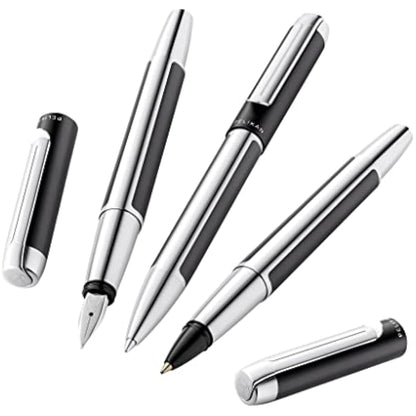 Pelikan Pura 817134 Fountain Pen Anthracite M Nib 1 Piece Including Large Cartridge Gemstone Ink® Sapphire