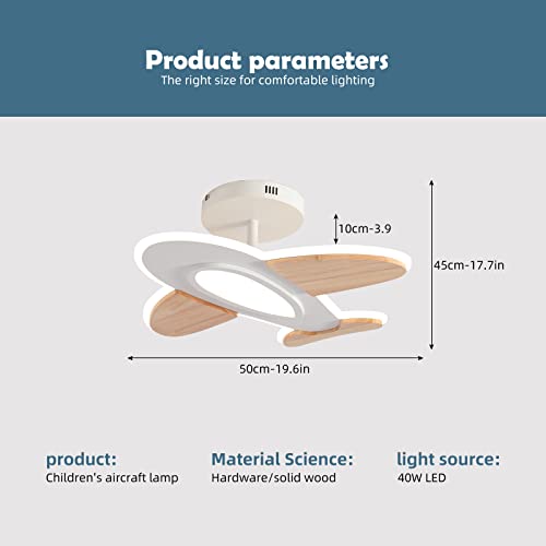 Schindora 35 W LED Ceiling Light Children's Room I Airplane Shape Dimmable Ceiling Lights with Remote Control I 50 * 45 CM I 2700-6500 K I White and