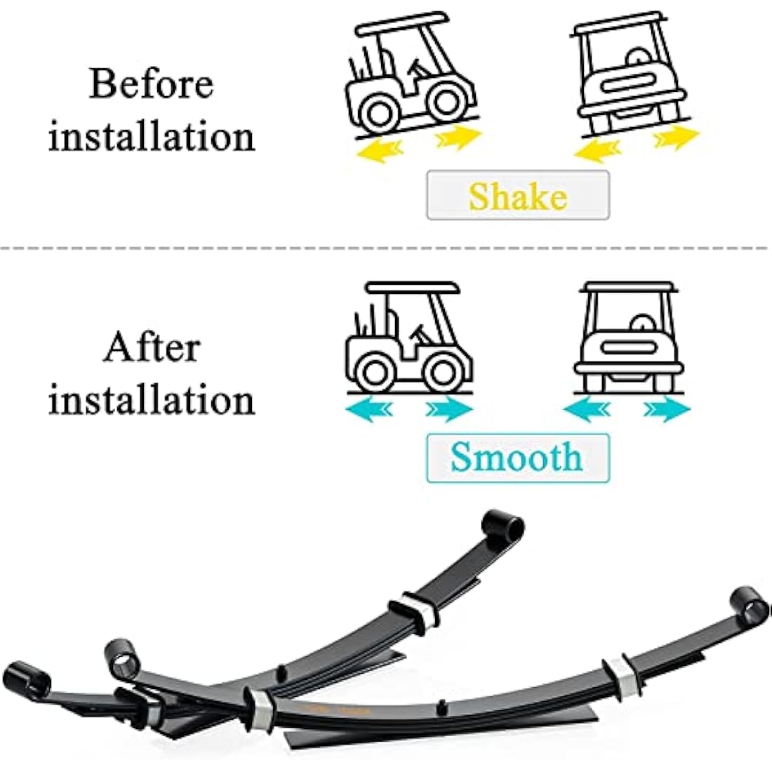 10L0L Golf Buggy Rear Heavy Duty 4-Leaf Spring Kit