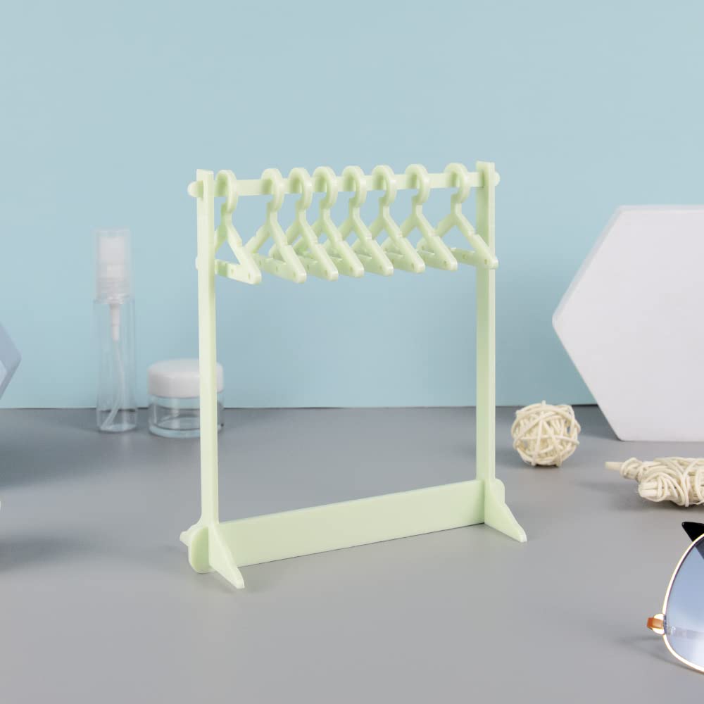 NatSumeBasics Green Earring Holder Stand Clear Acrylic Earrings Rack Mini Hangers Display Stand Jewelry Organizer Storage for Women Girls (Green)