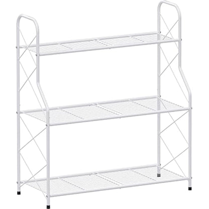 Mutool 3 Tier Metal Plant Stand, Ladder Shelf for Outdoor Indoor Plant, Corner Plant Shelf Ladder Planter for Garden Balcony & Patio, White