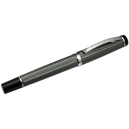 Xezo Incognito Fountain Pen, Extra Fine Nib. Zinc Green Color with Pure Platinum Plating. Handcrafted, Limited Edition, Serialized
