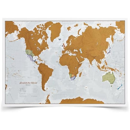 Scratch The World® Travel Map - Scratch Off World Map Poster + Bonus Europe Scratch - Maps International - 50 Years + of map Making - Most Detailed Map Gift