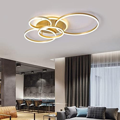 XEMQENER LED Ceiling Light, 77W Dimmable Chandeliers with Color & Brightness Adjustable, Modern LED Ceiling Lamp with Remote & Memory Function for Living Room, Bedroom, Kitchen, Hallway, Office
