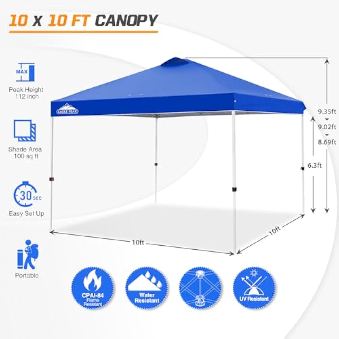 EAGLE PEAK 3m x 3m Pop Up Canopy Tent