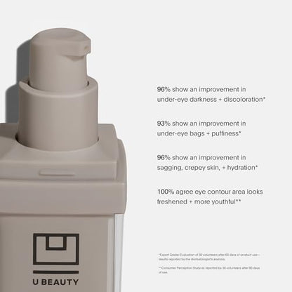 U Beauty The RETURN Eye Concentrate - Anti-Aging Eye Cream with Peptides and Antioxidants for Brighter and Tighter Under Eyes, Reduce Fine Lines, Puffiness & Dark Circles - 0.5 fl oz