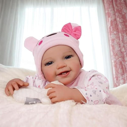 BABESIDE Lifelike Reborn-Baby Dolls 20 Inch Realistic Baby Dolls Softness Body Real Life Newborn Baby Doll Girl Lovely Awake with Gift Box for Kids Birthday & collecting (Leen) Silicone Vinyl Limbs
