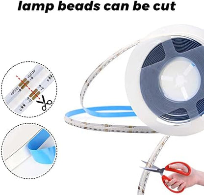 Arotelicht COB LED Strip RGB 5m 12V COB LED Tape Dimmable Fairy Lights High Density 810LEDs/M IP20 for Bedroom Kitchen Home Interior Decoration