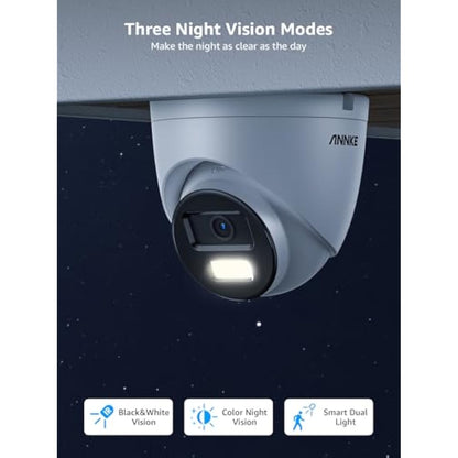 ANNKE 8MP 4K Ultra HD Outdoor PoE Security Camera, Smart Human/Vehicle Detection, Smart Dual Light, Built-in MicroSD Card Slot for 24/7 Audio Recording, CCTV Camera Outdoor IP67 Weatherproof