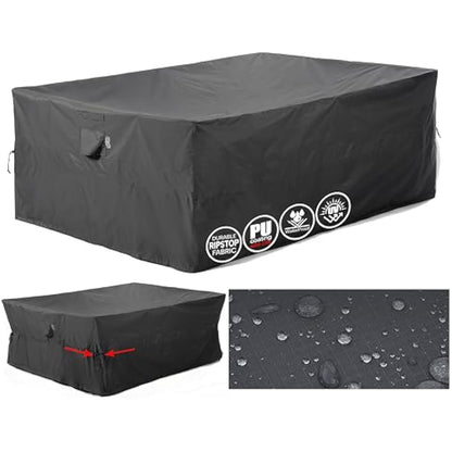 F&J Outdoors Garden Furniture Covers 274x208x84cm Large Outdoor Furniture Covers Waterproof Heavy Duty UV Resistant Tear Resistant Windproof Sectional Sofa Cover Garden Furniture Cover, Grey