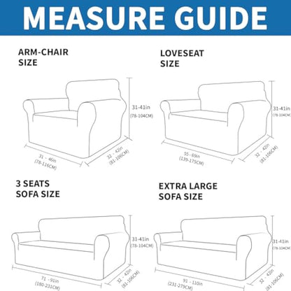 XINEAGE High Stretch Sofa Covers 2 Seater Latest Jacquard Loveseat Covers 1 Piece Couch Covers for 2 Seater Non Slip Sofa Covers for Dogs Washable Sofa Slipcovers Living Room (2 Seater, Beige)