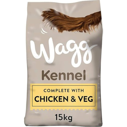 Wagg Kennel Complete Dry Adult Dog Food Chicken & Veg 15kg - Meaty Ingredients Come 1st