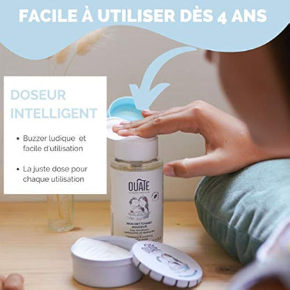OUATE - Mes Soins à Bisous - Coffret Découverte Soin Visage pour Enfant (Mixte) - 4-6 Ans - 1 Soin Hydratant 30 ml + 1 Nettoyant Visage 150 ml - Formules Vegan - Made in France *#