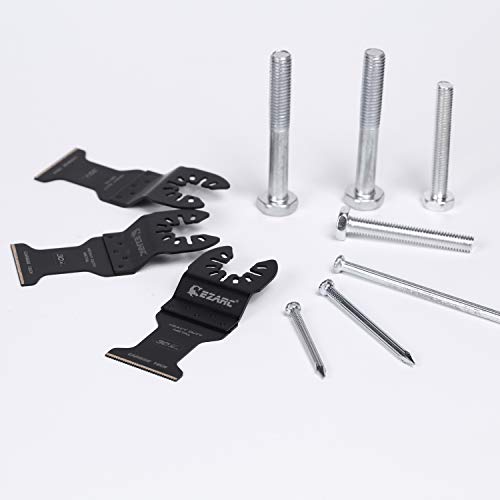 EZARC 3pcs Oscillating Tool Blades Carbide Multitool Saw Blades for Hard Material, Hardened Metal, Nails, Bolts and Screws, 3-Pack