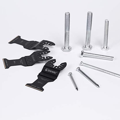 EZARC 3pcs Oscillating Tool Blades Carbide Multitool Saw Blades for Hard Material, Hardened Metal, Nails, Bolts and Screws, 3-Pack