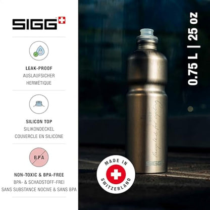 Sigg - Aluminium Bike Water Bottle - Move MyPlanet Smoked Pearl - Climate Neutral Certified - Lightweight - BPA Free - Smoked Pearl - 0.75 L