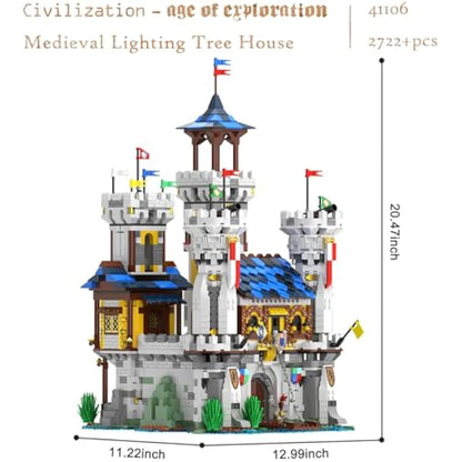 JMBricklayer Medieval Castle Building Block Set with Light for Adult, 41106 Medieval Lion Castle Architecture Display Decor Model Toy, Creative STEM Toys Gifts for Adult Boy Girl (2722 Pieces)