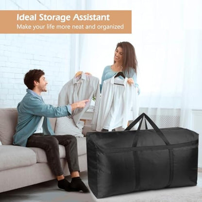 SUOHINAO 3 Pack 120L Large Storage Bags,Strong Packing Boxes for Moving House,Large Moving Boxes for Clothes,Duvet,Bedding,Moving Home,Blankets
