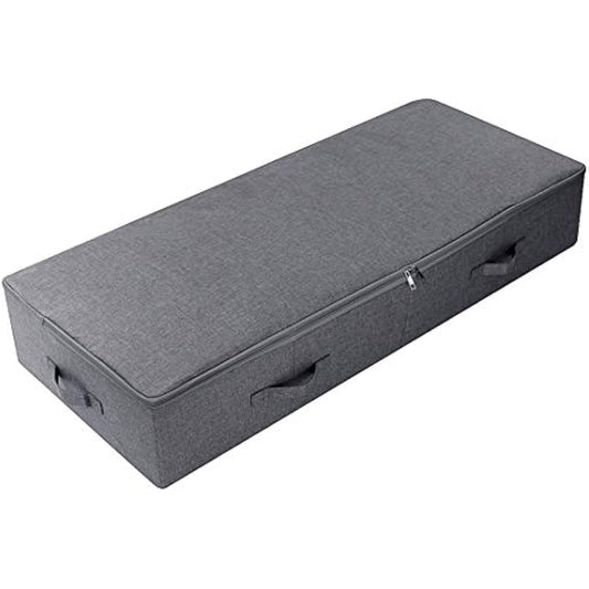Amonsen Large Under the Bed Storage Container for Duvets, Blankets Bedding Accessories, Underbed Storage Boxes, Black Gray