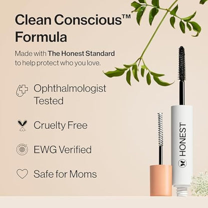 Honest Beauty Extreme Length Mascara + Lash Primer | 2-in-1 Boosts Lash Length, Volume & Definition | Silicone Free, Paraben Free, Dermatologist &.