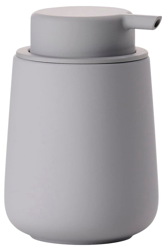 Zone Denmark Nova One Bathroom Soap Dispenser, Ceramic Dispenser for Hand Soap/Liquid Soap, Diameter 8 cm, Height 11.5 cm, Capacity 250 ml, Gull Grey