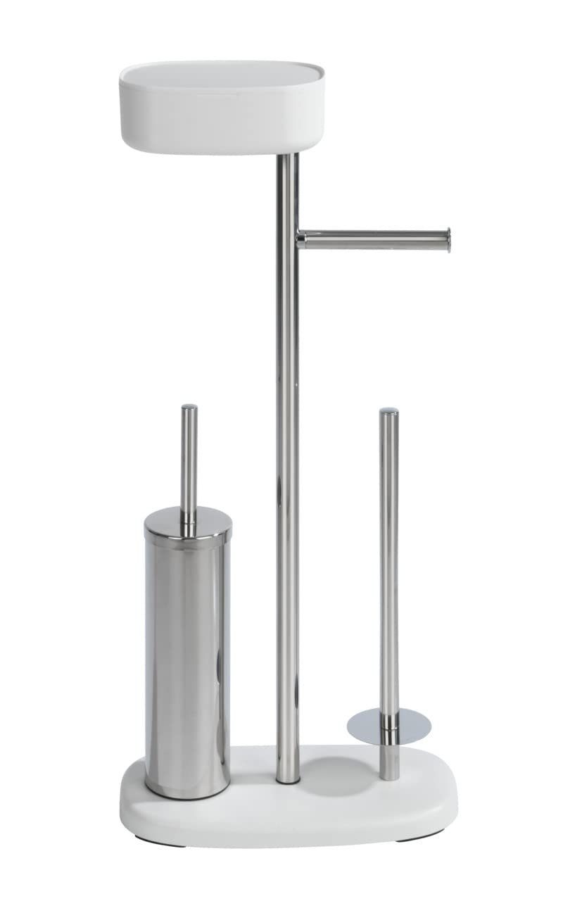 WENKO Toilet Brush Holder, White, 17 x 72,5 x 32
