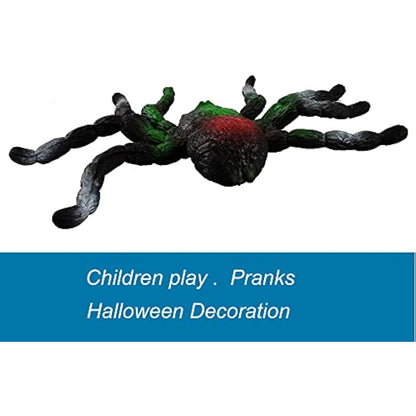 BOHS Rubber Jiggly Spider - Stretch & Squeeze - Realistic Big Soft Stretchy - Halloween Squishy Toy - Prank Bugs