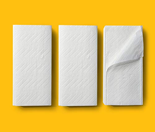 AmazonCommercial Singlefold (V-Fold / ZZ-Fold) Paper Hand Towels, 2-ply Pure Cellulose, 3990 Sheets (15 packs of 266), Sheet Size: 22 x 21 cm, H3 Dispenser Compatible