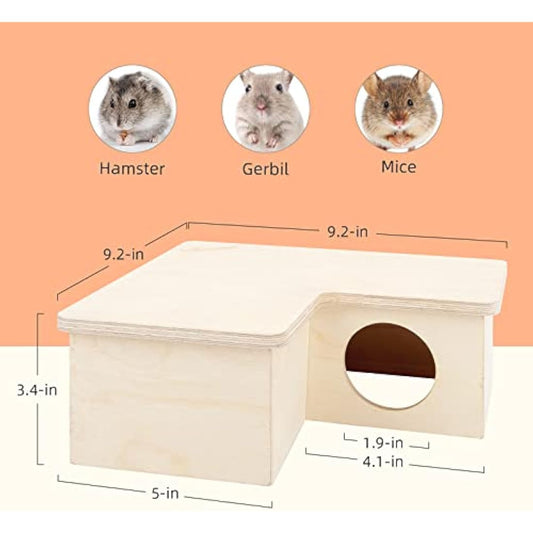 Niteangel Multi-Chamber Hamster House Maze - Multi-Room Hideouts & Tunnel Exploring Toys for Hamster Gerbils Mice Lemmings(3-Room small)