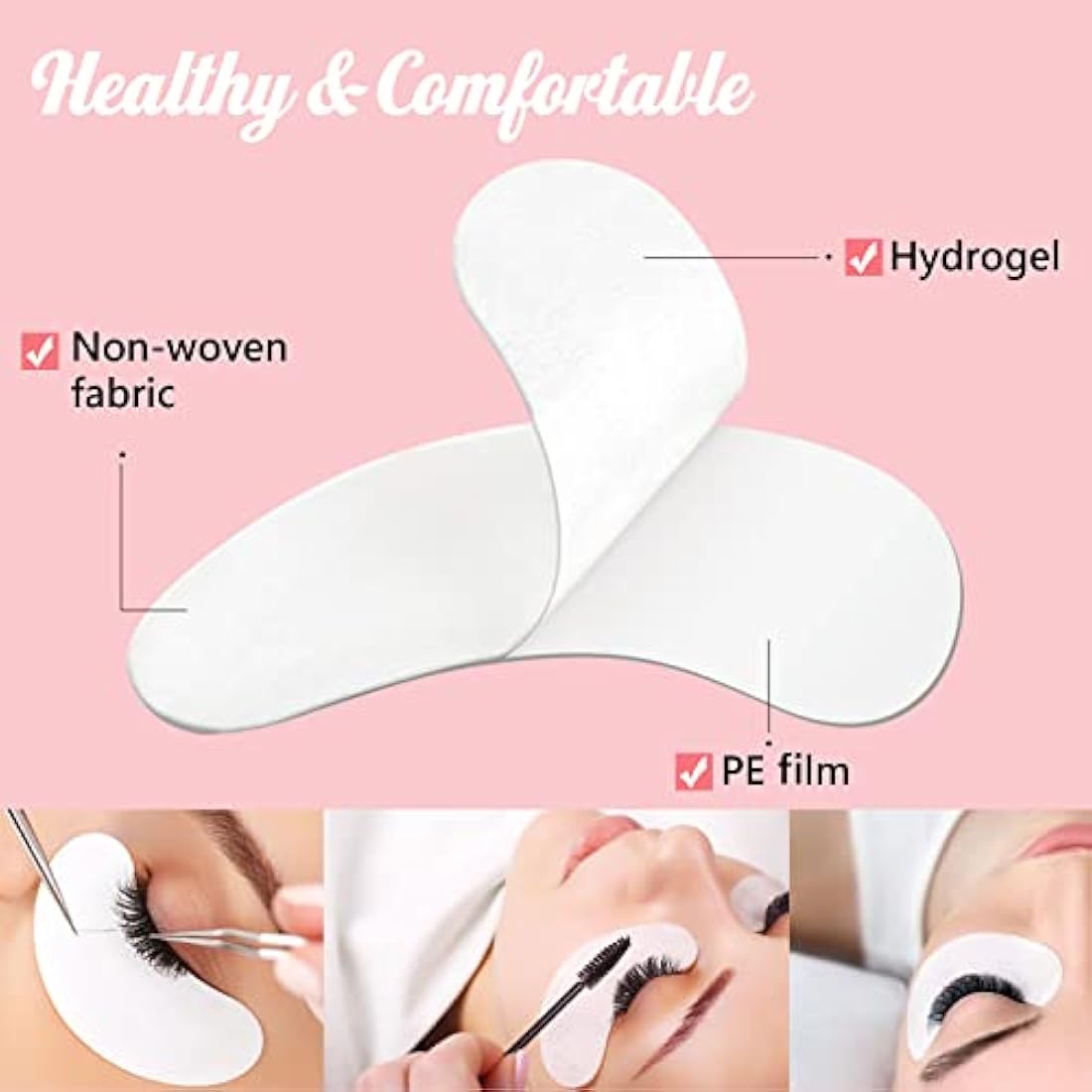 GreenLife® 400 Pairs Eyelash Lash Extension Under Eye Patches Under Eye Gel Collagen Eye Pads Lint Patches