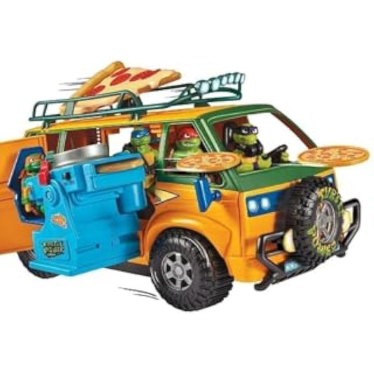 Teenage Mutant Ninja Turtles: Mutant Mayhem Pizza Fire Delivery Van. Ideal present for boys 4 to 7 years and TMNT fans!